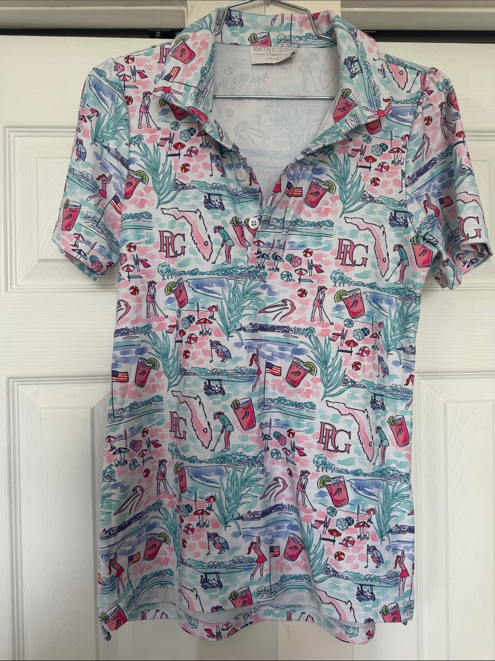 Smith and Quinn Florida Themed Golf Polo Size Small